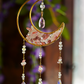 Crystal Crescent Suncatcher - Rose & Strawberry Quartz