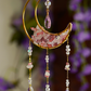 Crystal Crescent Suncatcher - Rose & Strawberry Quartz