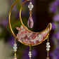 Crystal Crescent Suncatcher - Rose & Strawberry Quartz