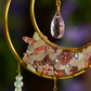 Crystal Crescent Suncatcher - Rose & Strawberry Quartz
