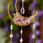 Crystal Crescent Suncatcher - Rose & Strawberry Quartz