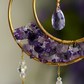 Crystal Crescent Suncatcher - Amethyst & Fluorite