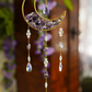 Crystal Crescent Suncatcher - Amethyst & Fluorite