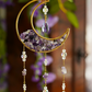 Crystal Crescent Suncatcher - Amethyst & Fluorite