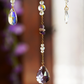 Crystal Crescent Suncatcher - Amethyst & Fluorite